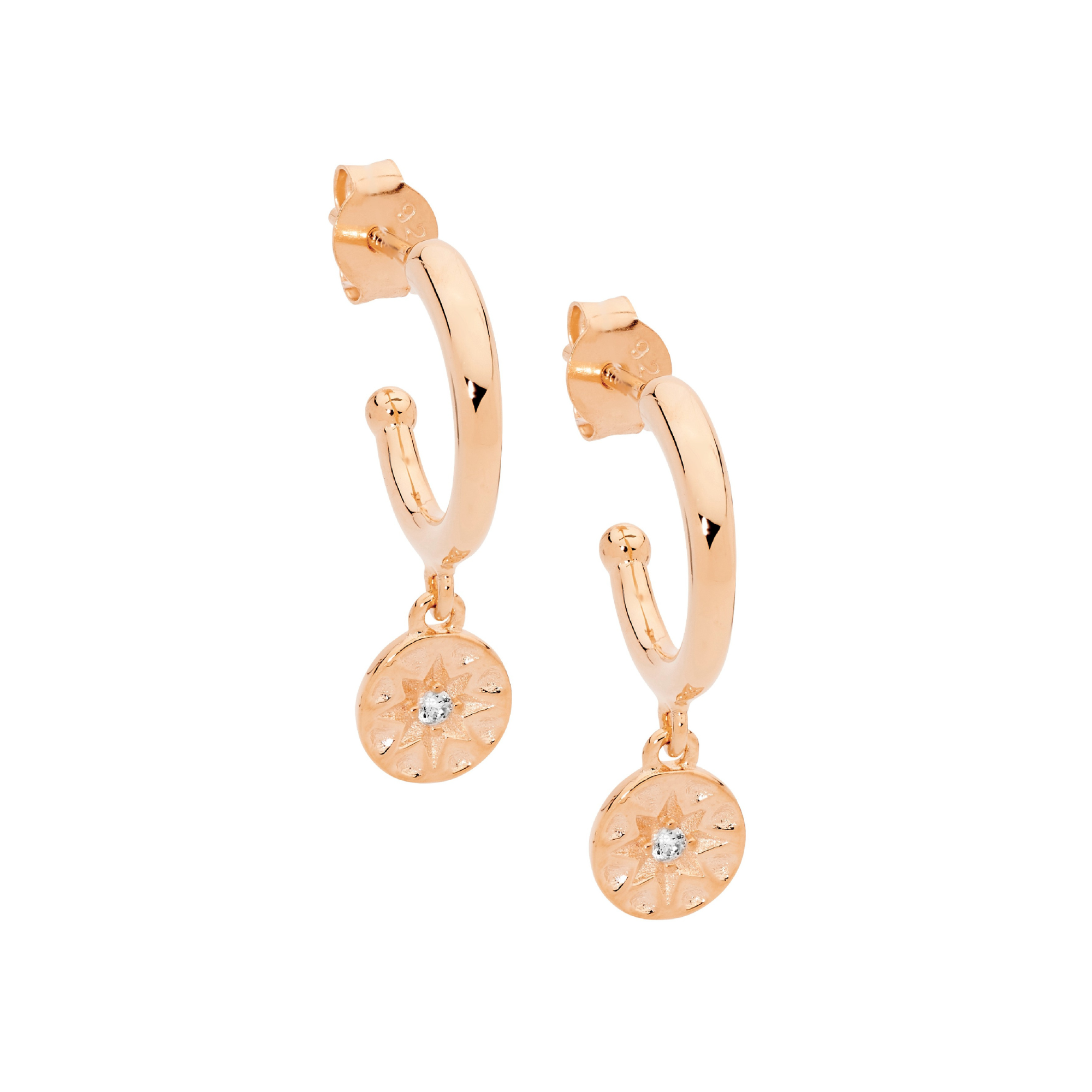 Sterling Silver Earrings with Star Disk