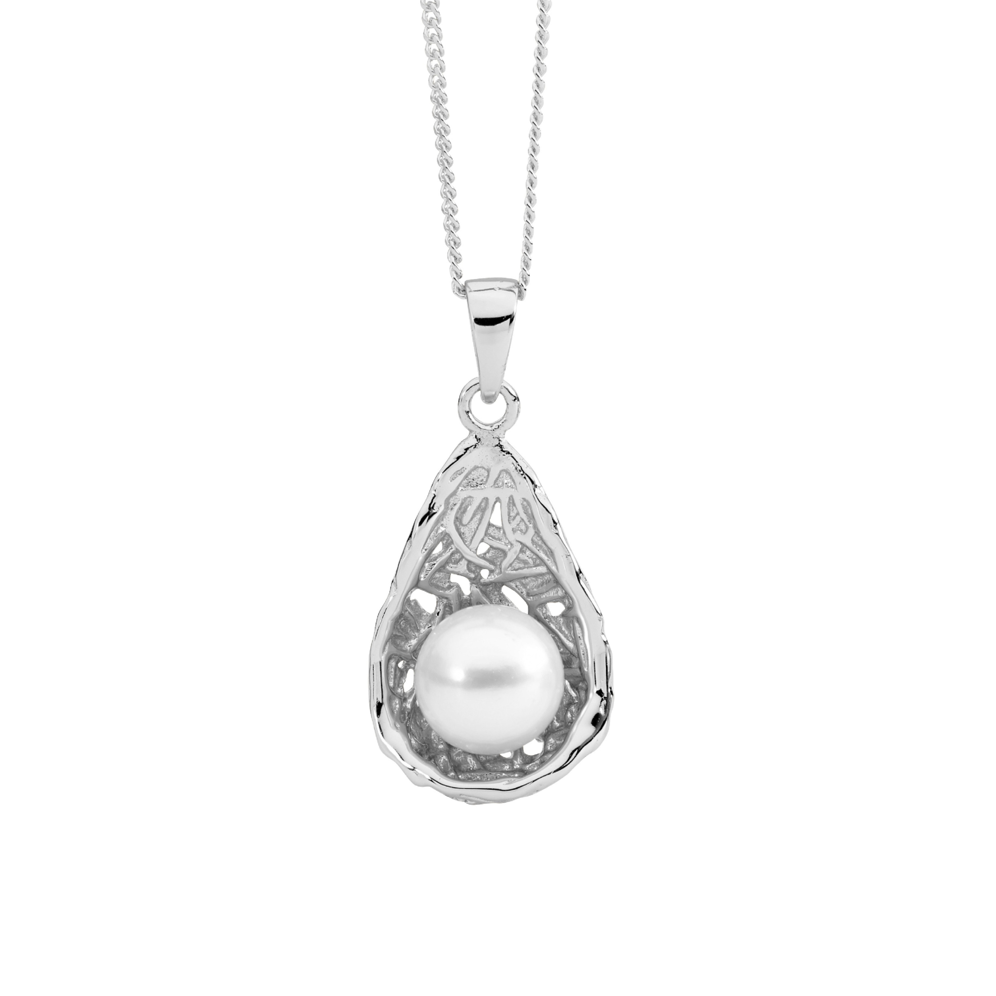 Sterling Silver Necklace with a Freshwater Pearl