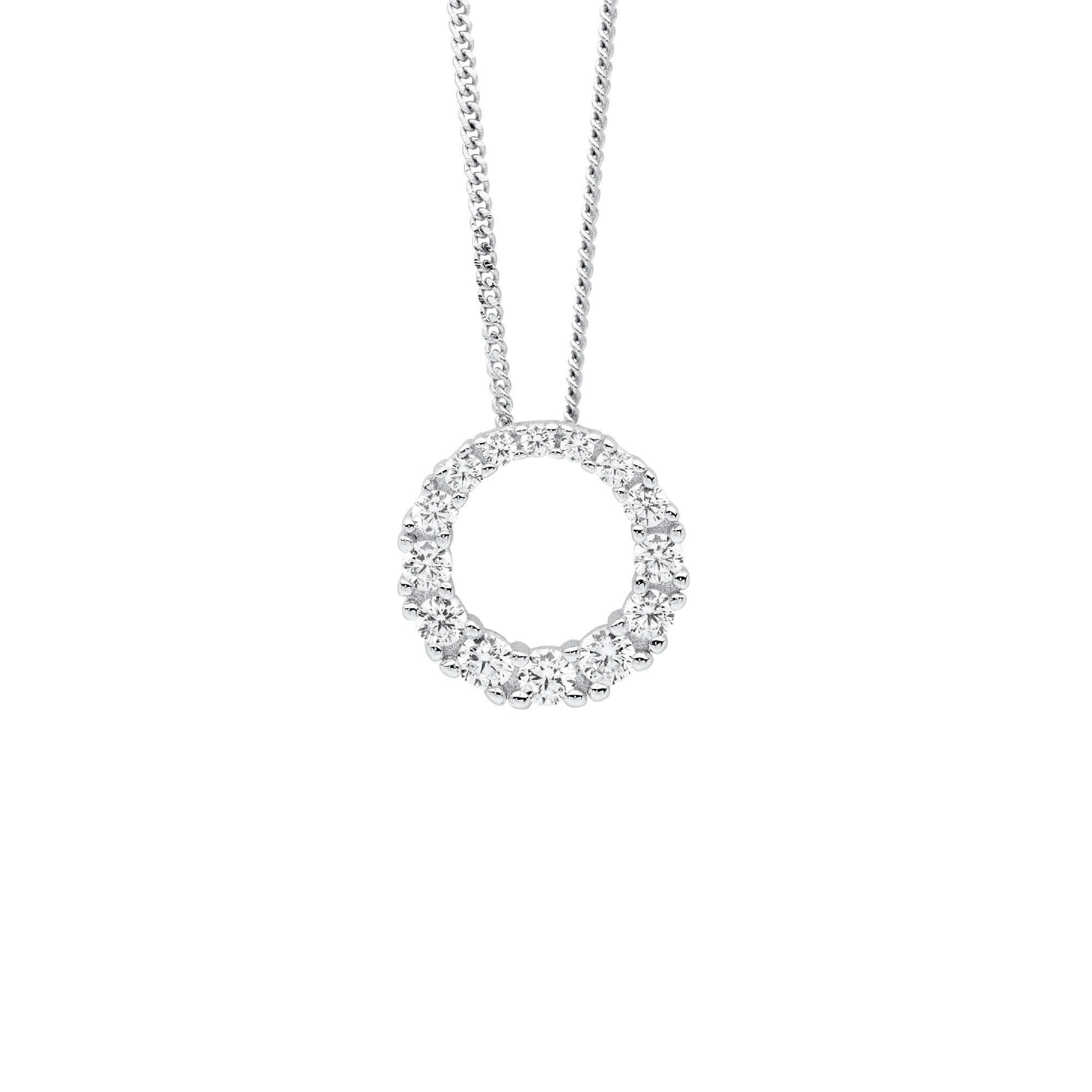 Sterling Silver 13mm Circle Necklace