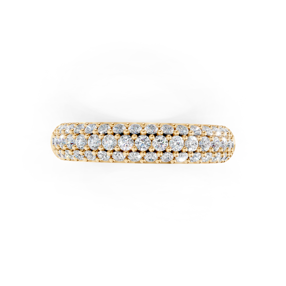 9ct Yellow Gold Diamond Pave set Ring