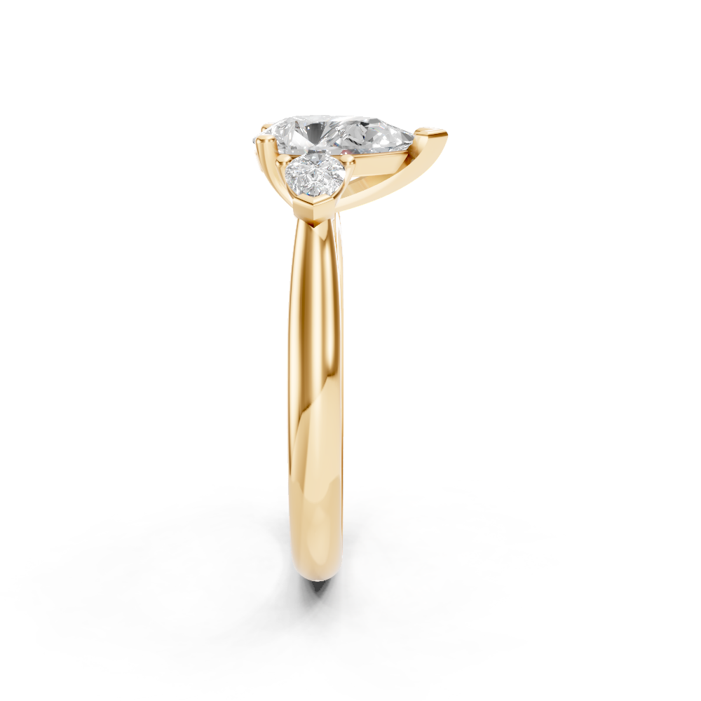 9ct Yellow Gold Trilogy Ring set with Pear cut Diamonds