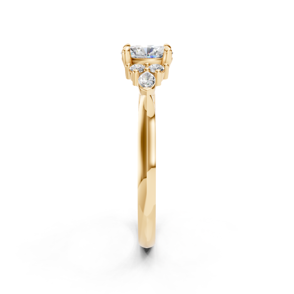 9ct Yellow Gold Ring set with Oval, Round Brilliant & Marquise cut Diamonds