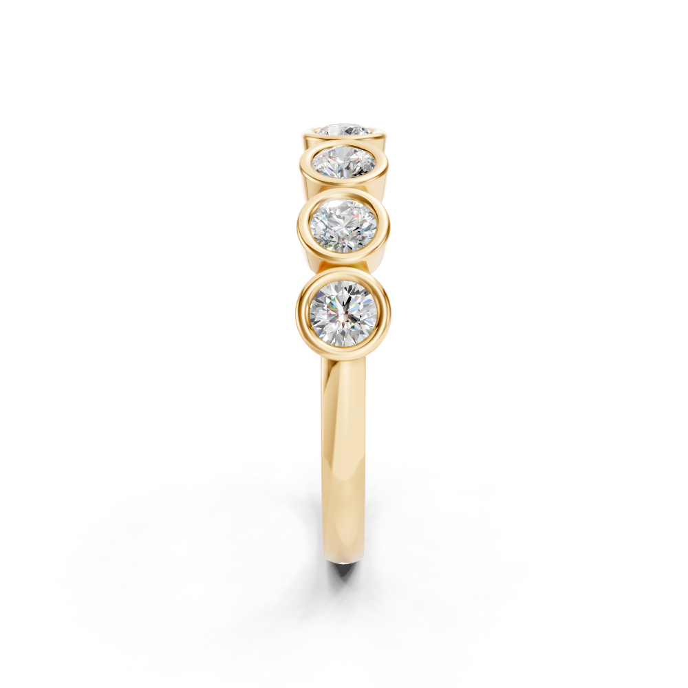 9ct Yellow Gold Diamond Rub-over Band