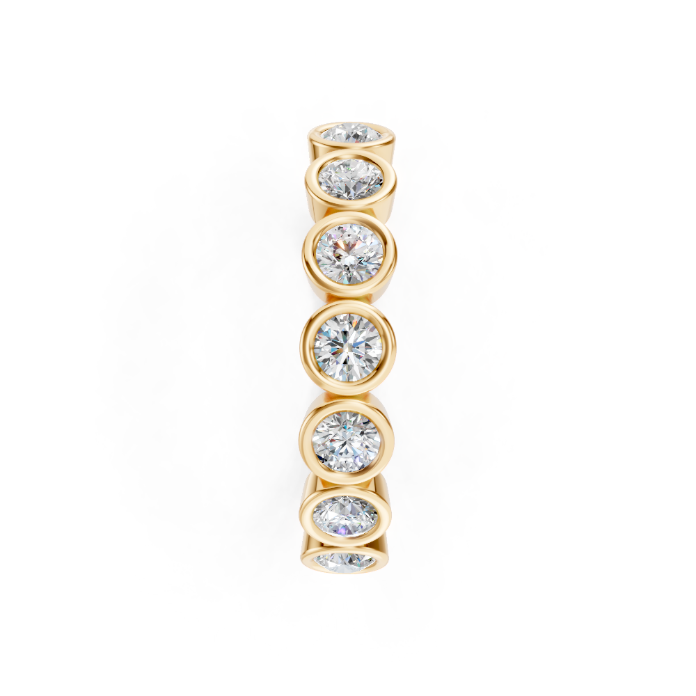 9ct Yellow Gold Diamond Rub-over Band