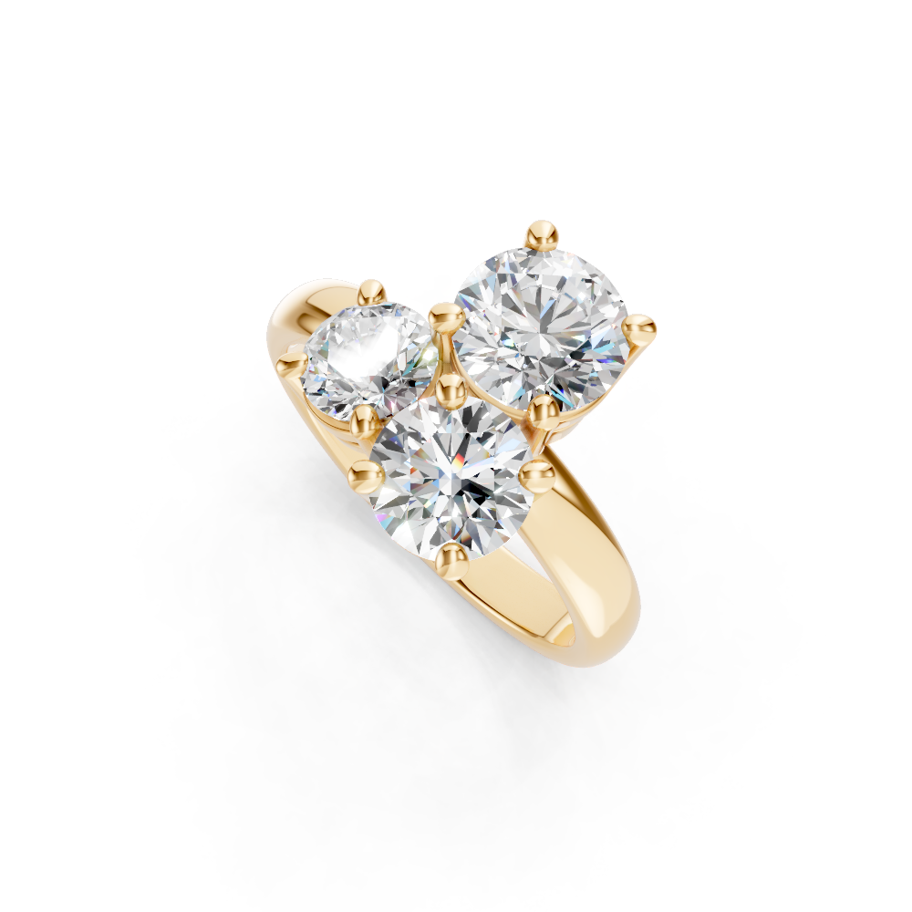 9ct Yellow Gold Dress Ring set with Round Brilliant cut Diamonds