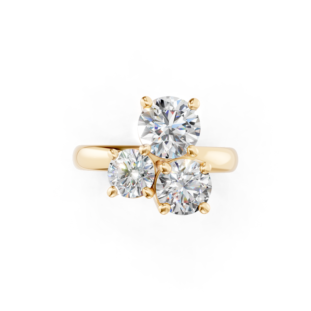 9ct Yellow Gold Dress Ring set with Round Brilliant cut Diamonds