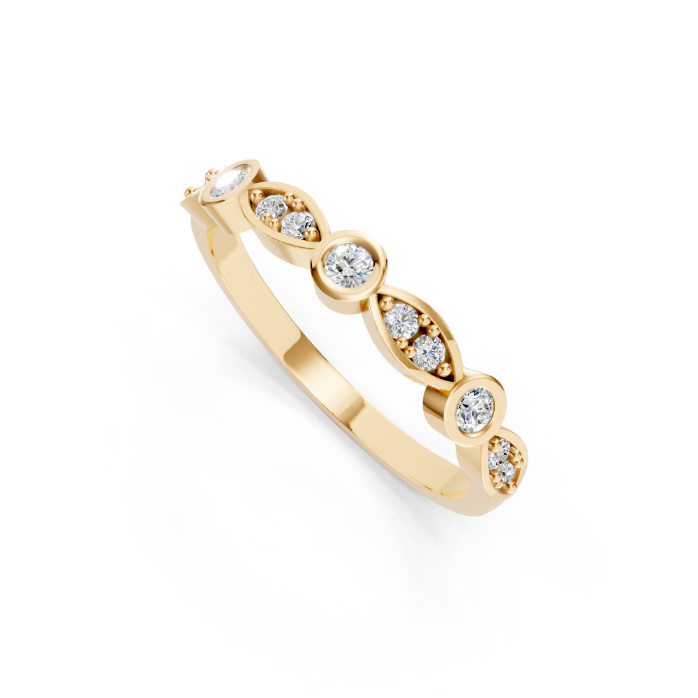 9ct Yellow Gold Diamond Stacker Band