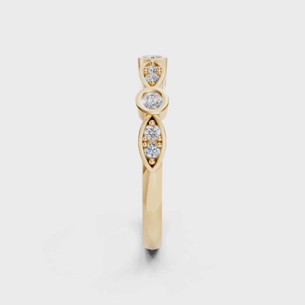 9ct Yellow Gold Diamond Stacker Band