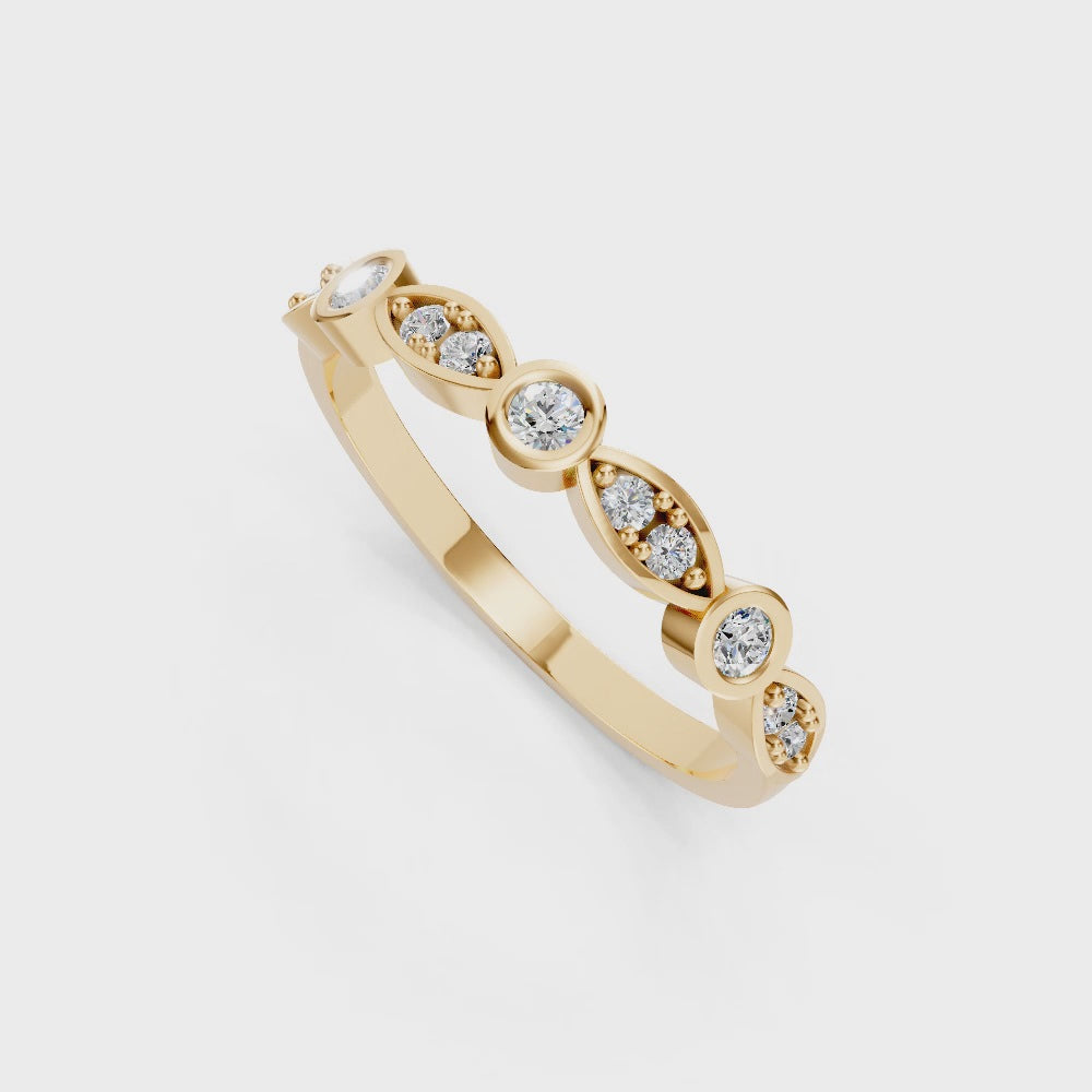 9ct Yellow Gold Diamond Stacker Band