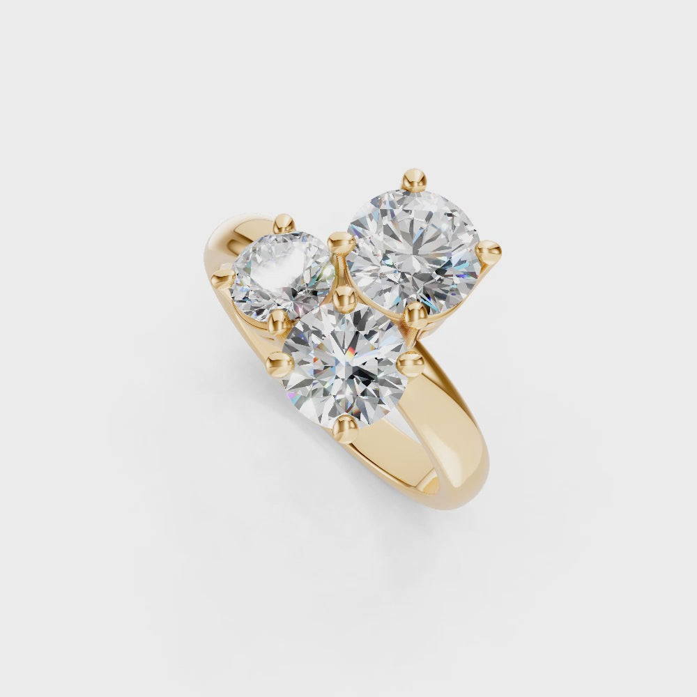9ct Yellow Gold Dress Ring set with Round Brilliant cut Diamonds